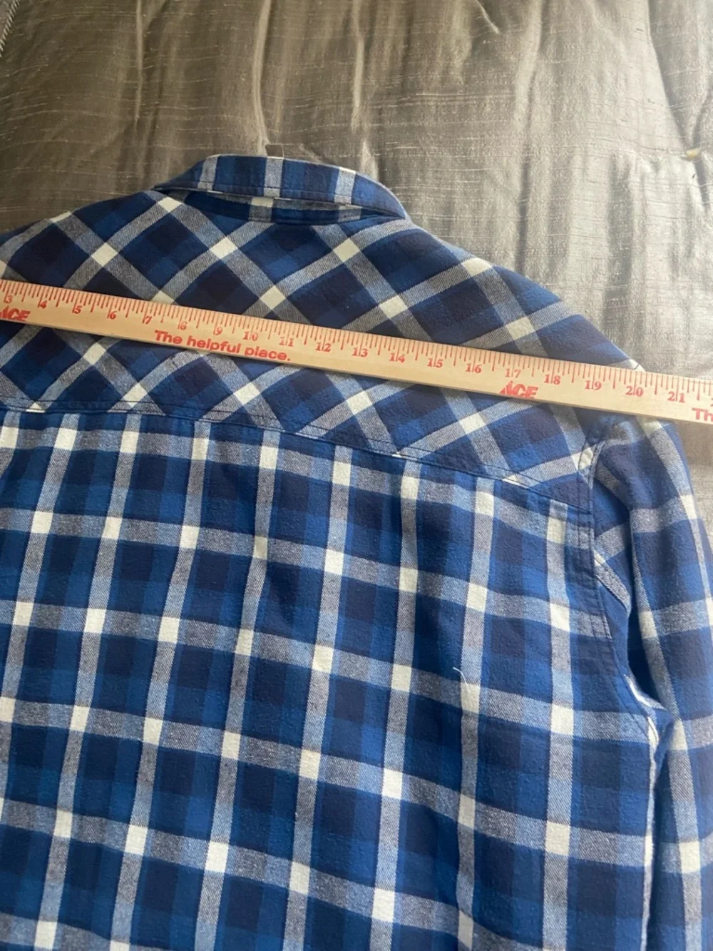 Big Mac Sz L Men’s Blue & White Plaid Snap-Front Flannel work Shirt/jacket